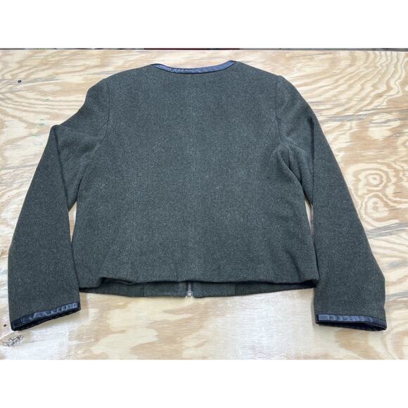 The Limited Wool Blend Cropped Moto Blazer Jacket Large Classic Forest Fairy - Picture 5 of 15